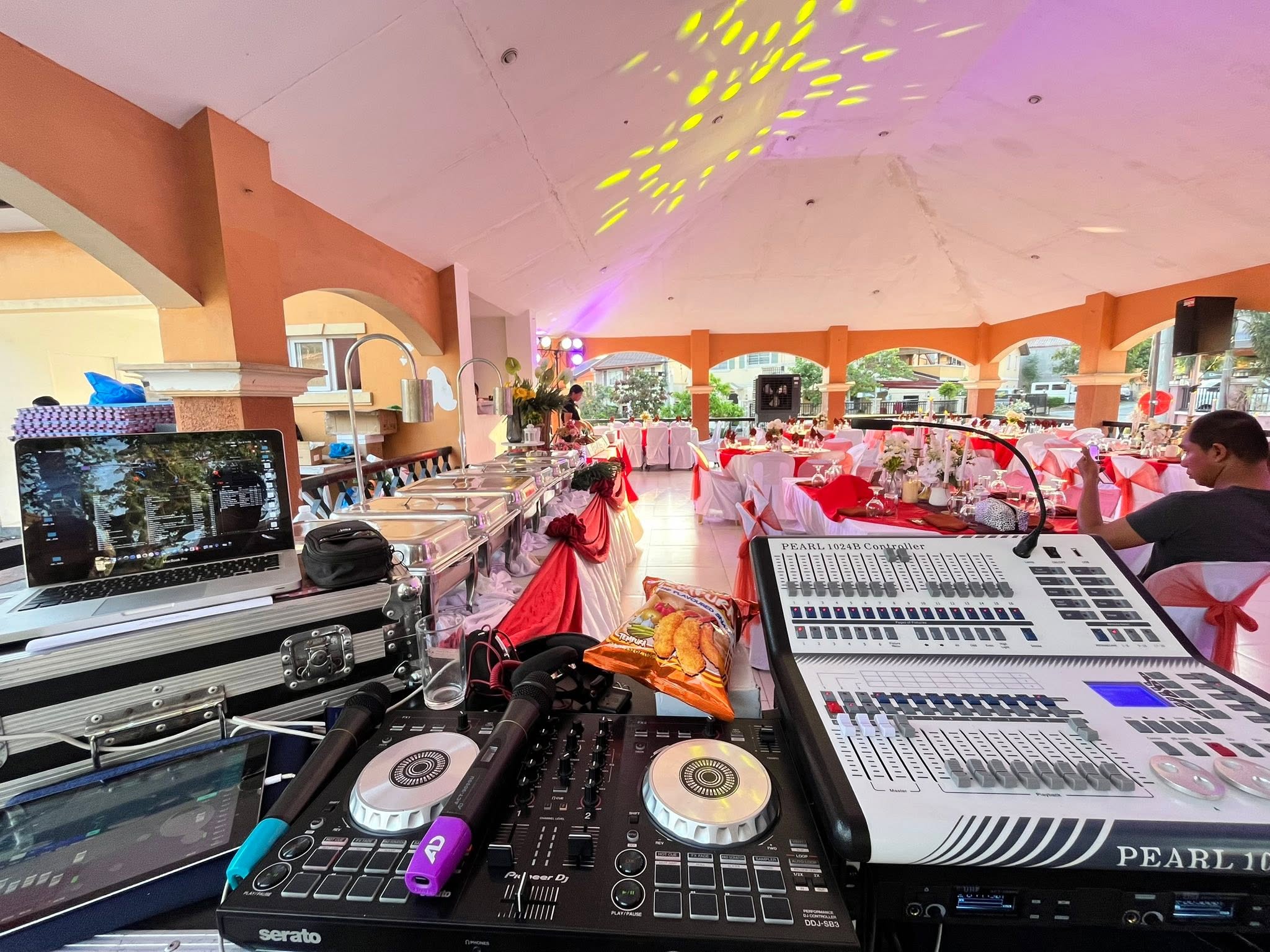 Wedding event DJ setup
